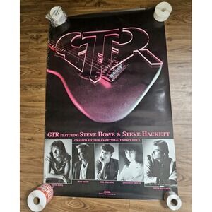 GTR Steve Howe and Hackett Promo 1986 Original Poster YES Asia RARE 24x36
